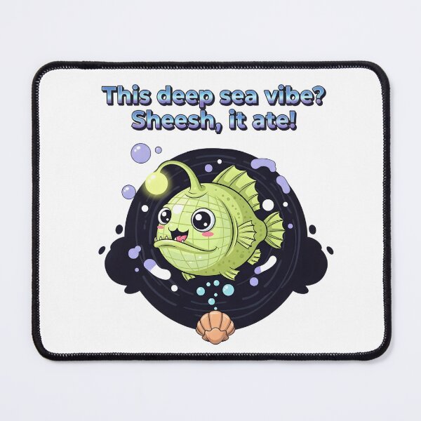 Item preview, This Deep Sea Vibe? Sheesh, It Ate! – Kawaii Anglerfish Meme Digital Art designed and sold by AnnDesignStudio.