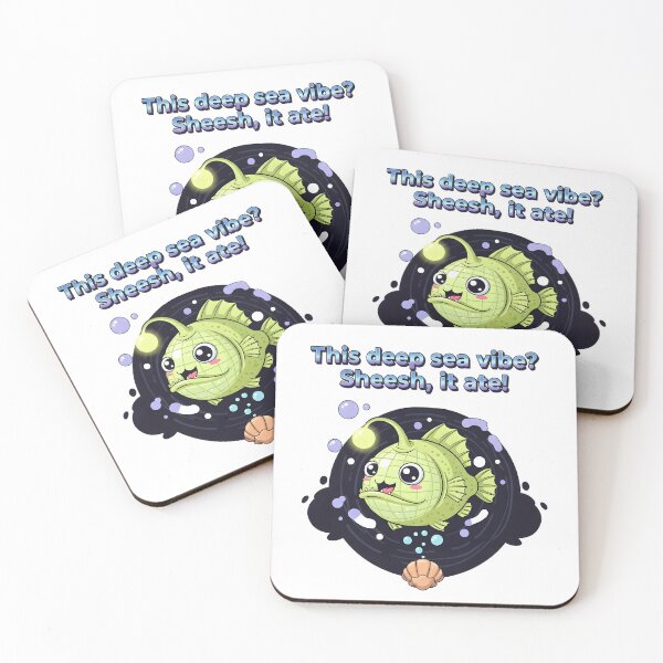 Item preview, This Deep Sea Vibe? Sheesh, It Ate! – Kawaii Anglerfish Meme Digital Art designed and sold by AnnDesignStudio.