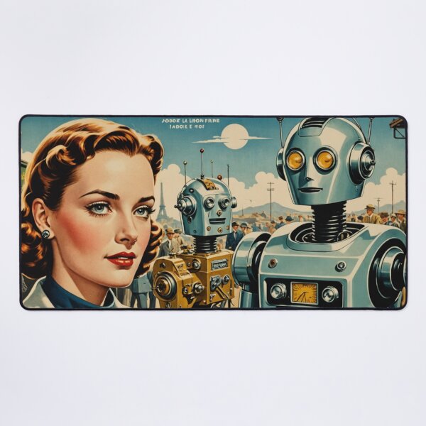 Item preview, Robot Love Art Illustrations Midcentury 1950s designed and sold by NickWhittleArt.