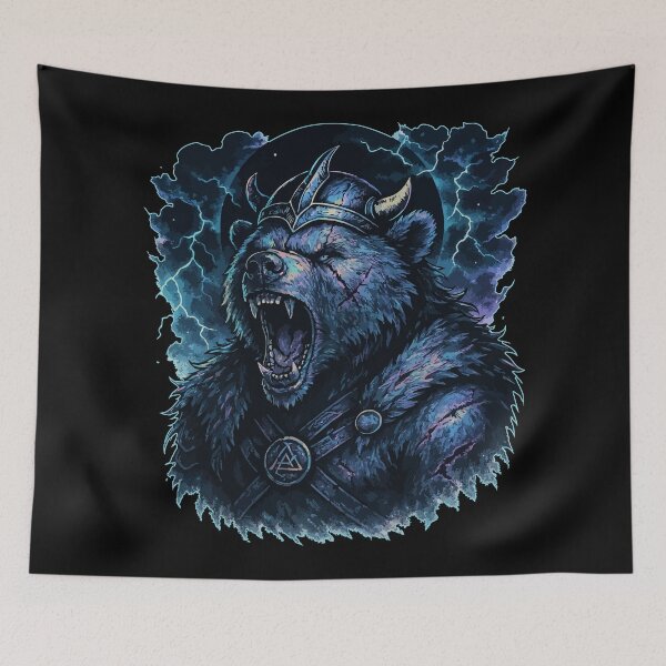 Item preview, Bear Berserker Viking Norse Goth designed and sold by TomFrontierArt.