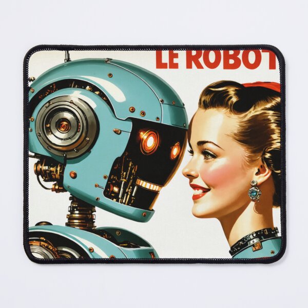 Item preview, Robot Love Art Illustrations Midcentury French Fusion designed and sold by NickWhittleArt.