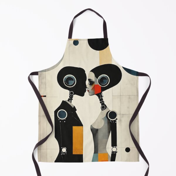 Item preview, Robot Love Art Illustrations Midcentury Romance designed and sold by NickWhittleArt.