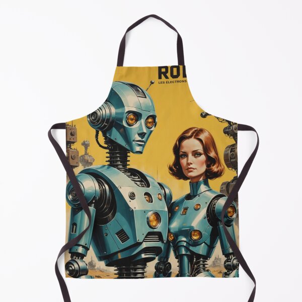 Item preview, Robot Love Art Illustrations Midcentury 1950s Romance designed and sold by NickWhittleArt.