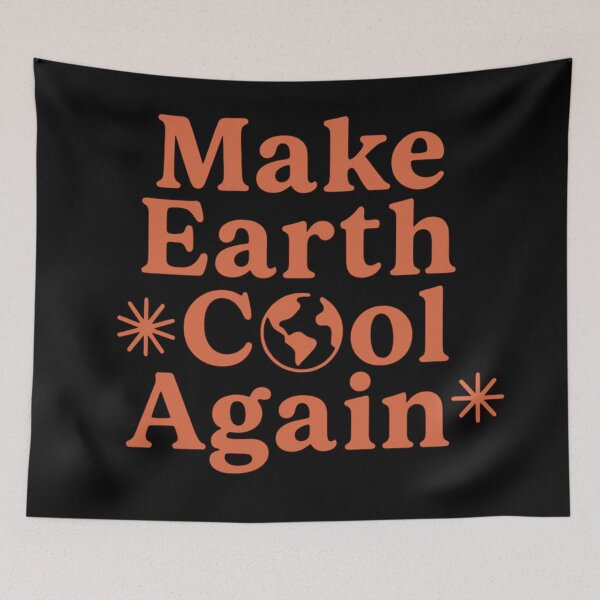 Item preview, Make Earth Cool Again – Retro Climate Change Awareness Design designed and sold by ThaliaMoon.
