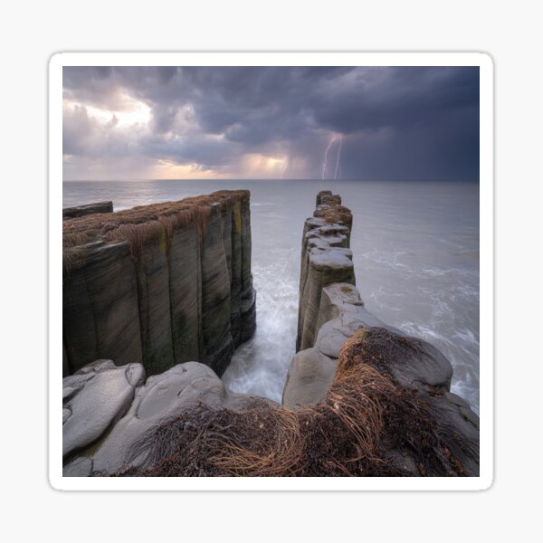 Item preview, Massive sea-sculpted rock pillars with lightning designed and sold by SilentSpirits.