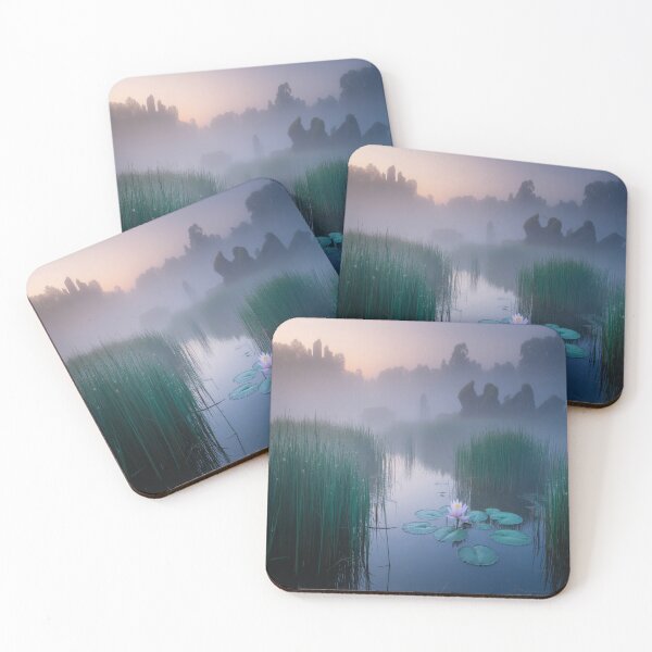 Item preview, Misty dawn over the mirror-still water designed and sold by SilentSpirits.