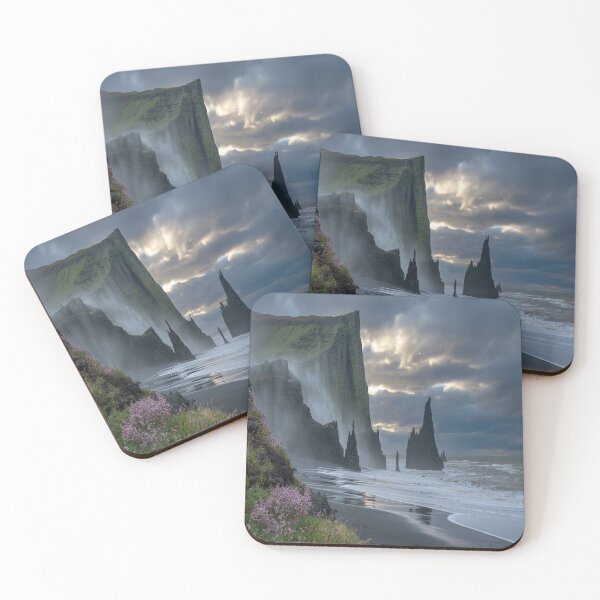 Item preview, Dramatic spring seascape of a forgotten black sand shore designed and sold by SilentSpirits.