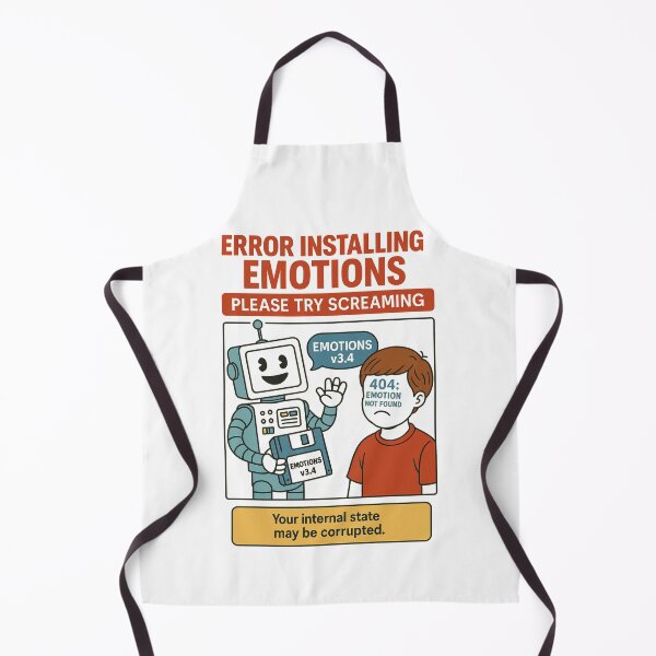 Item preview, Error Installing Emotions – Funny Retro Robot Mental Health Glitch Poster designed and sold by WeaveWhimsy.