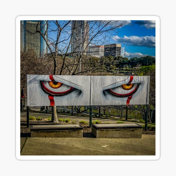 Item preview, Pennywise Street Art Eyes – Urban Horror Wall Mural Photography Print (Downtown Houston) designed and sold by JRdesigns25.