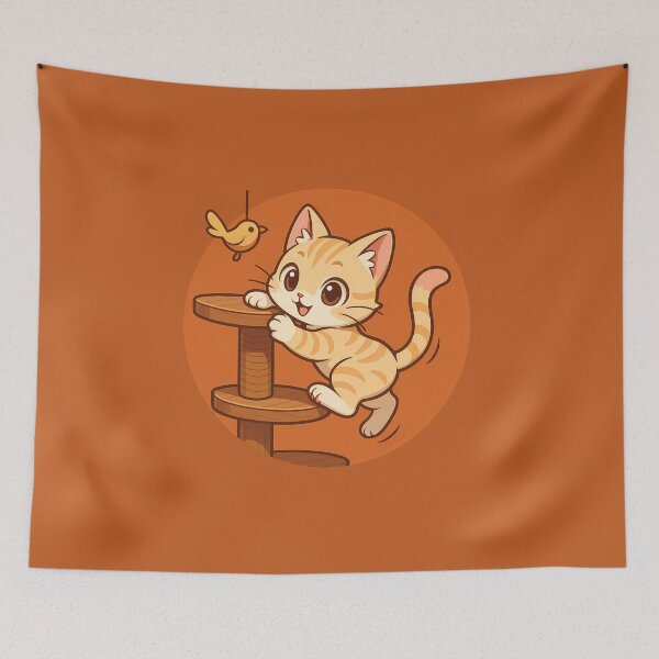 Item preview, Climbing Cream Kitten Cat Tree designed and sold by Yuliya Brush.