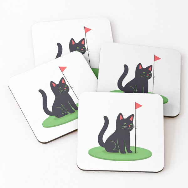 Item preview, Black Cat Playing Golf designed and sold by PrintableCaddie.