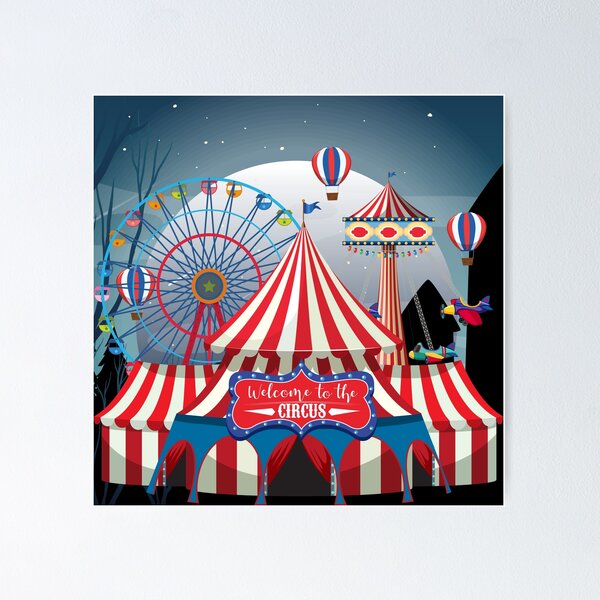 Item preview, Colorful Cute Circus Tent Ferris Wheel- Vintage Carnival Night Fair designed and sold by CapturedByeJ.