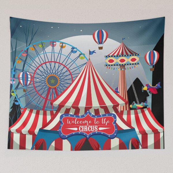 Item preview, Colorful Cute Circus Tent Ferris Wheel- Vintage Carnival Night Fair designed and sold by CapturedByeJ.