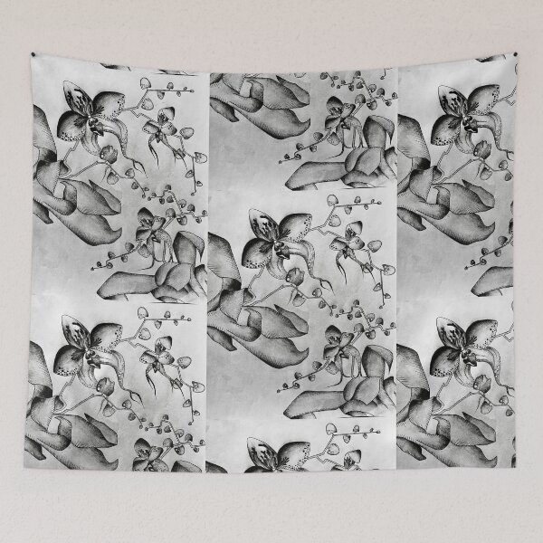 Item preview, Elegant Ink Orchids with Flowing Botanical lines  designed and sold by GTeoArt.