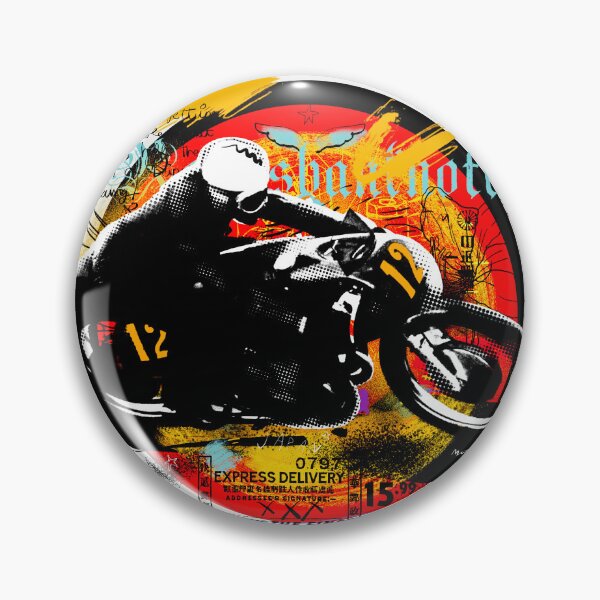 Item preview, Express Delivery – High-Voltage Vintage Motard Collage designed and sold by Matalobos /  Retro Art & Classic Machines.