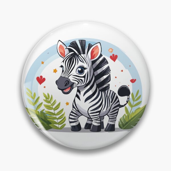 Item preview, Cute zebra cartoon, Wild African Zebra in the grass, Zebra illustration with black and white stripes (Equus quagga, Equus burchellii) designed and sold by Danler.