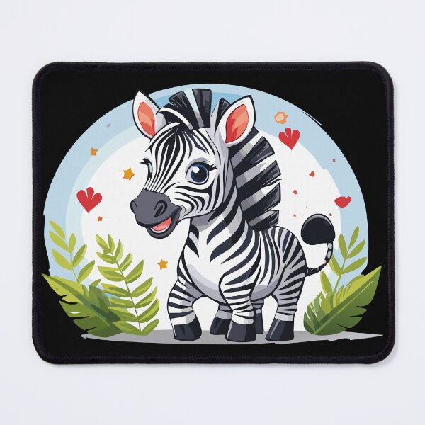 Item preview, Cute zebra cartoon, Wild African Zebra in the grass, Zebra illustration with black and white stripes (Equus quagga, Equus burchellii) designed and sold by Danler.