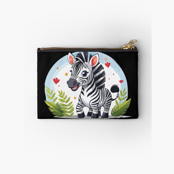 Item preview, Cute zebra cartoon, Wild African Zebra in the grass, Zebra illustration with black and white stripes (Equus quagga, Equus burchellii) designed and sold by Danler.
