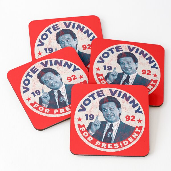 Artikelvorschau, Vote Vinny Button getragen entworfen und verkauft von Alema Art.