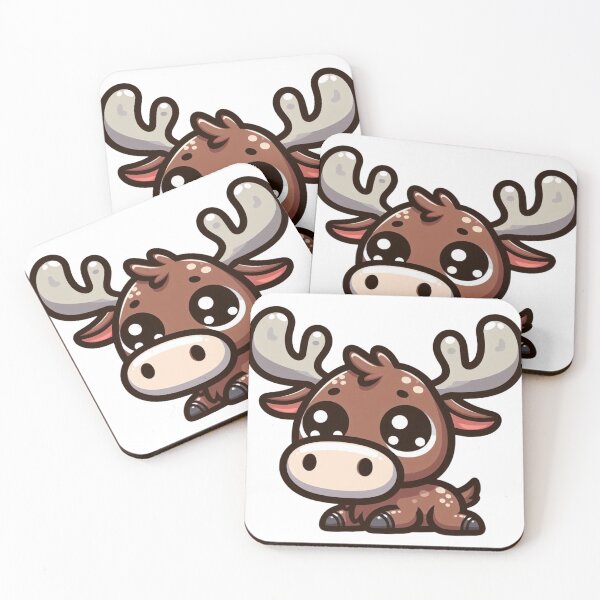 Item preview, Cute Cartoon Moose with Antlers – Vector Style designed and sold by Confuzz1ed.