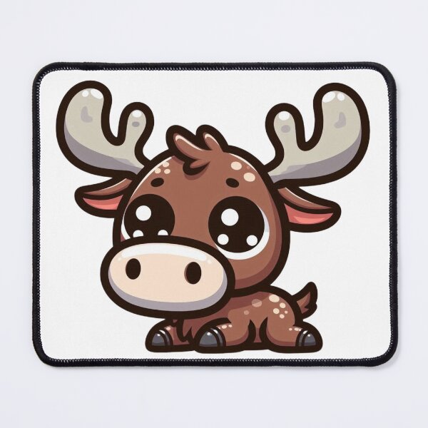 Item preview, Cute Cartoon Moose with Antlers – Vector Style designed and sold by Confuzz1ed.