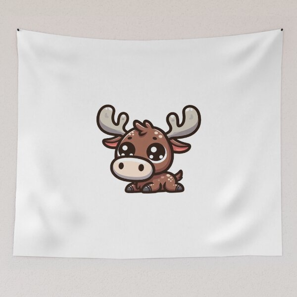 Item preview, Cute Cartoon Moose with Antlers – Vector Style designed and sold by Confuzz1ed.