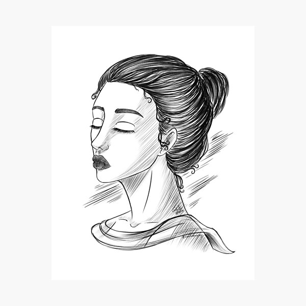 Artikelvorschau, Skizzenstil für das Gesicht einer Frau entworfen und verkauft von AssortedDrawings.