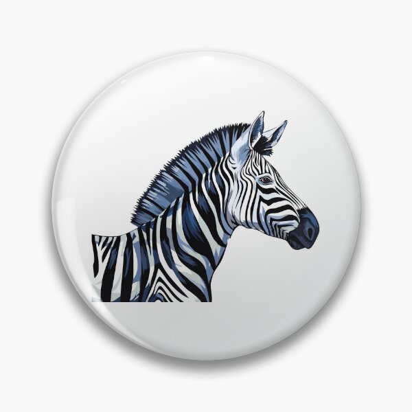 Item preview, Zebra cartoon, Wild African Zebra head, Zebra illustration with black and white stripes (Equus quagga, Equus burchellii) designed and sold by Danler.