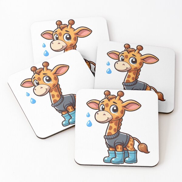 Item preview, Cartoon Giraffe in Rain Boots – Whimsical Animal Art designed and sold by Confuzz1ed.