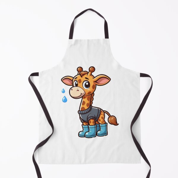 Item preview, Cartoon Giraffe in Rain Boots – Whimsical Animal Art designed and sold by Confuzz1ed.