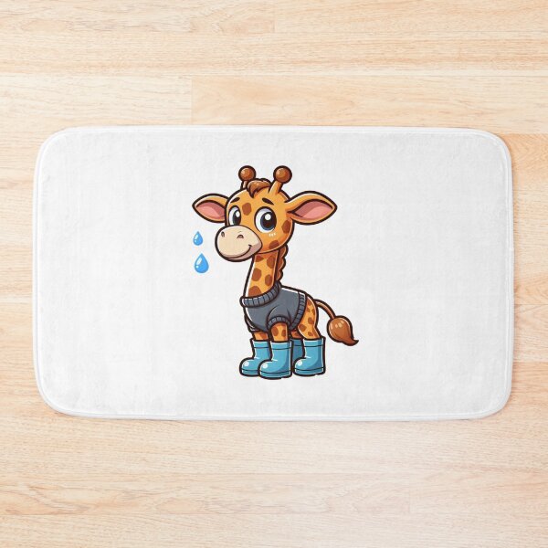 Item preview, Cartoon Giraffe in Rain Boots – Whimsical Animal Art designed and sold by Confuzz1ed.