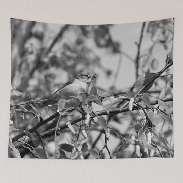 Item preview, Whitethroat with a mouthfull bw designed and sold by Jouko Lehto Photography.