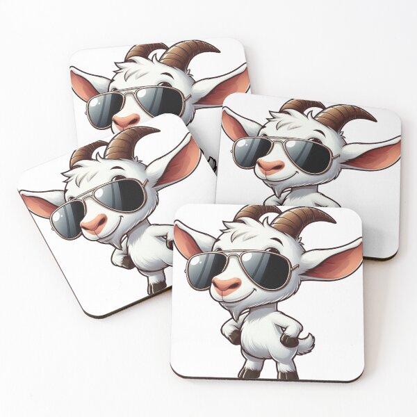 Item preview, Confident Cartoon Goat in Shades - The G.O.A.T. Look designed and sold by Confuzz1ed.