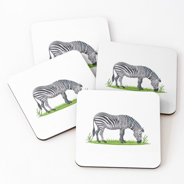 Item preview, Illustration of a zebra grazing, Wild African Zebra eating grass, zebra in the grass, Zebra illustration with black and white stripes (Equus quagga, Equus burchellii) designed and sold by Danler.