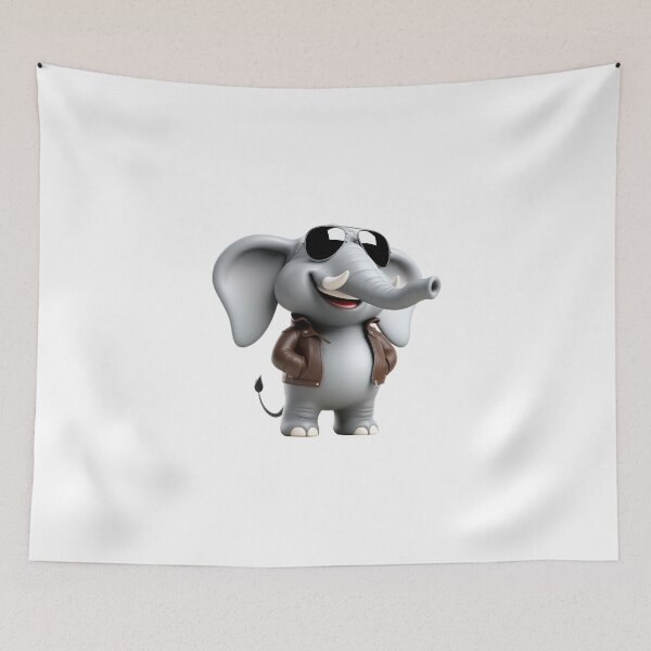 Item preview, Happy Cartoon Elephant in Shades - Jumbo Style designed and sold by Confuzz1ed.