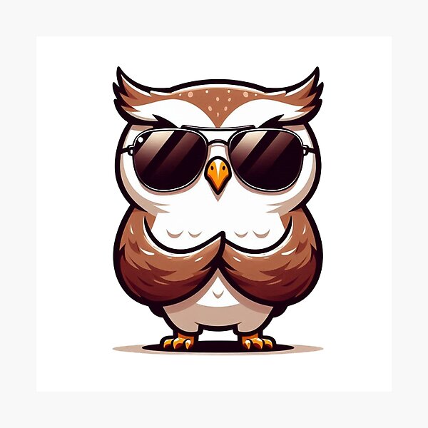 Item preview, Wise Owl in Aviators - Cool Cartoon Bird Design designed and sold by Confuzz1ed.