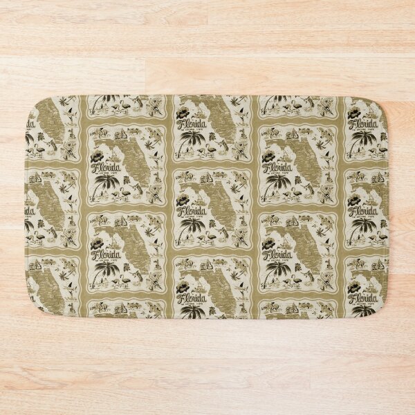 Item preview, Vintage Florida Map Retro State Tropical Palm Trees designed and sold by Retroaugogo.