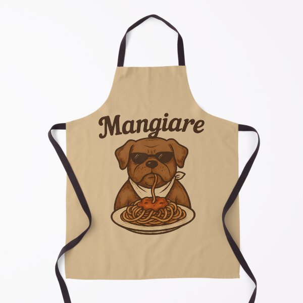 Item preview, Mangiare - Funny Italian Dog Eating Spaghetti Illustration designed and sold by WanderMood.