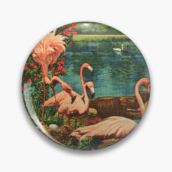 Item preview, Vintage Flamingo Print Retro Florida Chicks Tropical Island designed and sold by Retroaugogo.