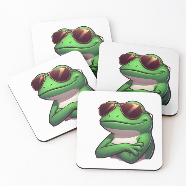 Item preview, Chill Cartoon Frog in Shades - Cool Amphibian Vibe designed and sold by Confuzz1ed.