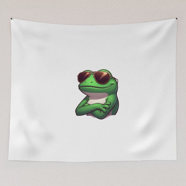 Item preview, Chill Cartoon Frog in Shades - Cool Amphibian Vibe designed and sold by Confuzz1ed.