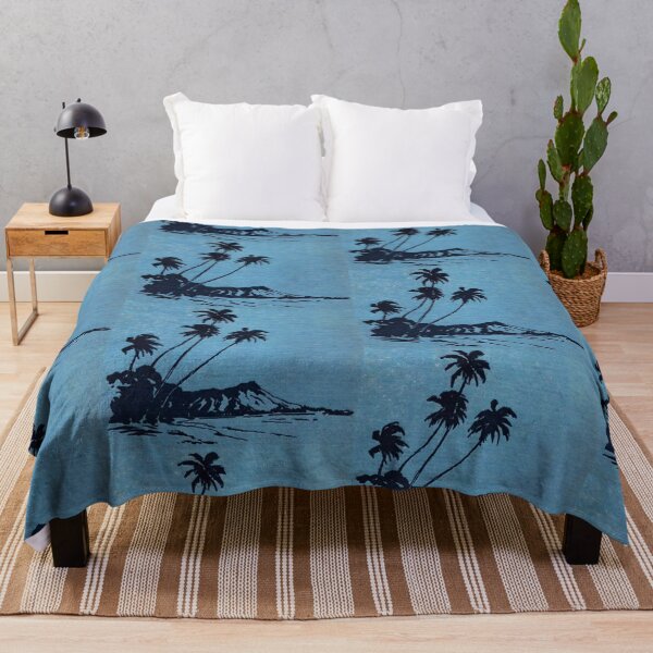 Artikelvorschau, Blaue Hawaii Retro Hawaiian Palmen Pazifikinsel entworfen und verkauft von Retroaugogo.