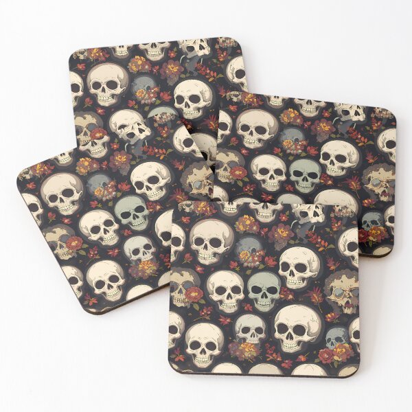 Item preview, Floral Skull Symphony Whimsical Art Patterns Fantasy Adventure designed and sold by ART ATTACK ZONE.