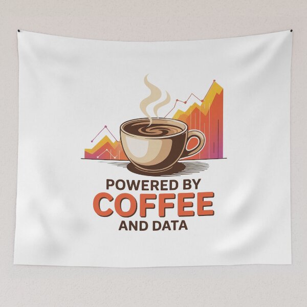 Item preview, Powered by coffee and data, funny data and statistics designed and sold by NoetherSym.