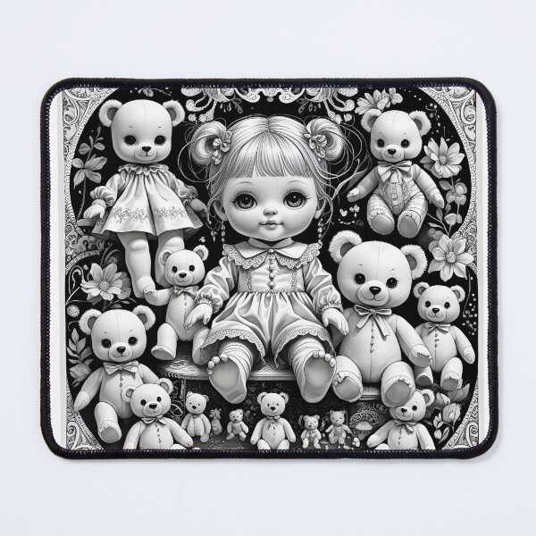 Item preview, Black and white dolls and teddy bears designed and sold by Mollynqaa.