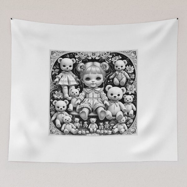 Item preview, Black and white dolls and teddy bears designed and sold by Mollynqaa.