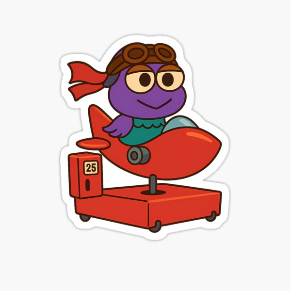 Item preview, Ride of My Life – Retro Coin Operated Airplane Cartoon Design designed and sold by BambaKchula.
