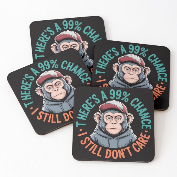 Item preview, There's A 99% Chance I Still Don't Care Monkey – Sketch Sarcastic Head Art designed and sold by Slavicsoul.