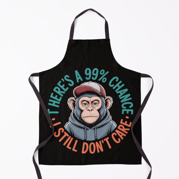 Item preview, There's A 99% Chance I Still Don't Care Monkey – Sketch Sarcastic Head Art designed and sold by Slavicsoul.
