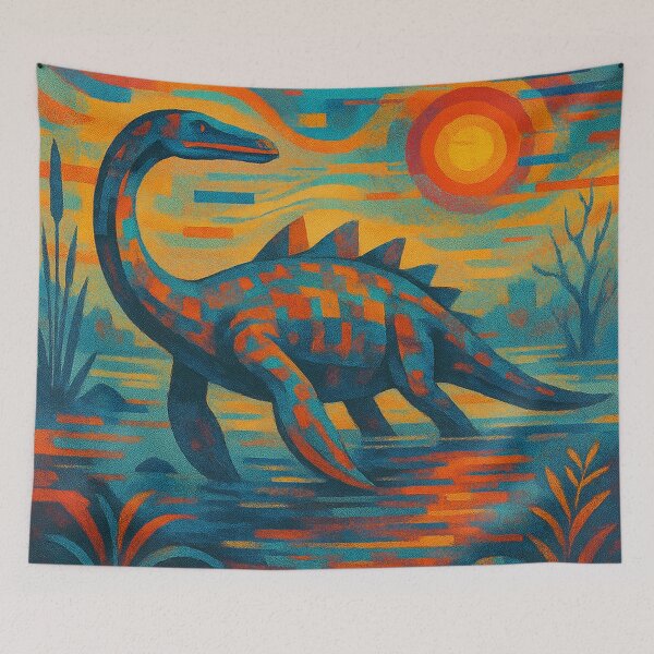 Item preview, Plesiosaur Vibrant Abstract Waves designed and sold by JonelleTshirts.